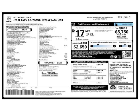 Used 2021 RAM 1500 Laramie AWD/4WD image 2