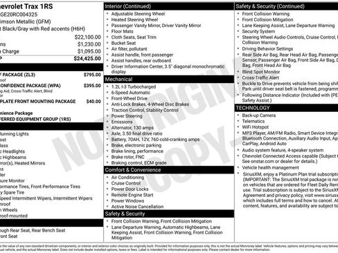 Used 2024 Chevrolet Trax RS w/ Sunroof Package FWD image 15