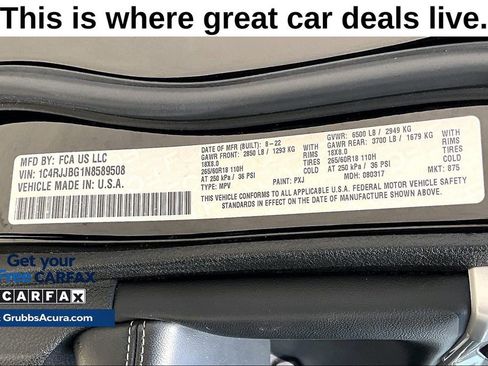 Used 2022 Jeep Grand Cherokee L Limited w/ Trailer Tow Group (B) RWD image 41