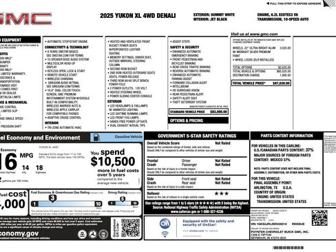 Used 2025 GMC Yukon XL Denali AWD/4WD image 84