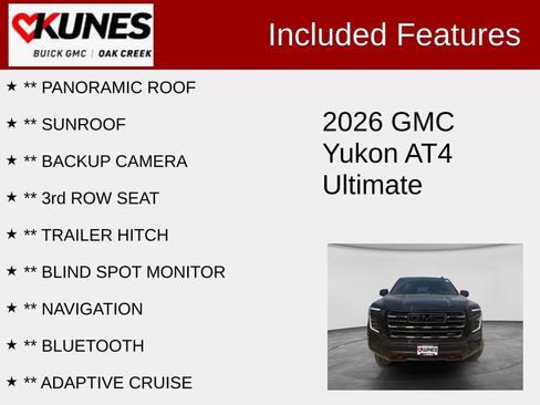 Used 2026 GMC Yukon AT4 Ultimate w/ LPO, Floor Liner Package AWD/4WD image 2