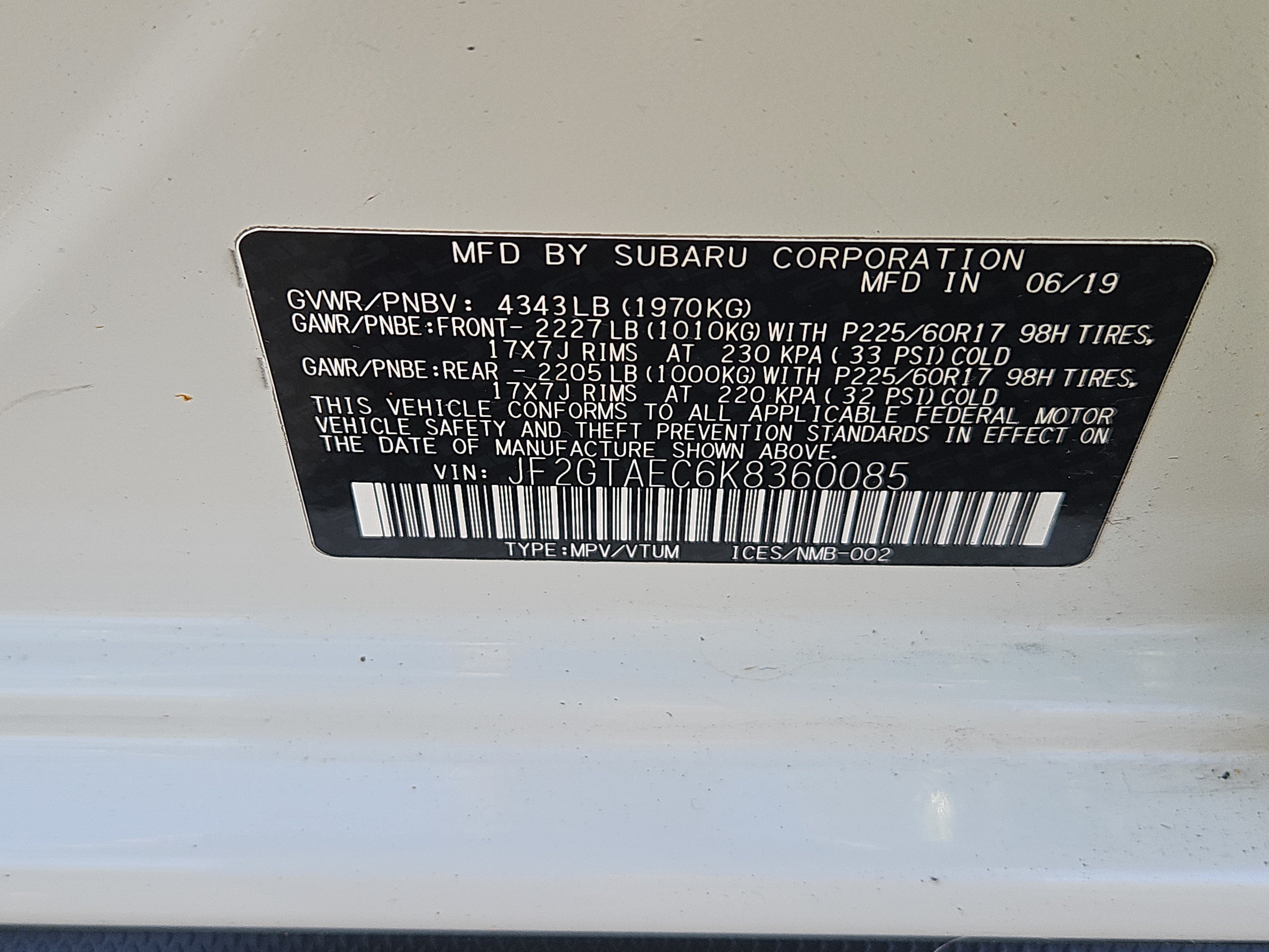 Used 2019 Subaru Crosstrek 2.0i Premium w/ Eyesight System AWD/4WD image 7
