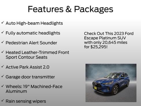 Certified 2023 Ford Escape Platinum w/ Premium Technology Package AWD/4WD image 8