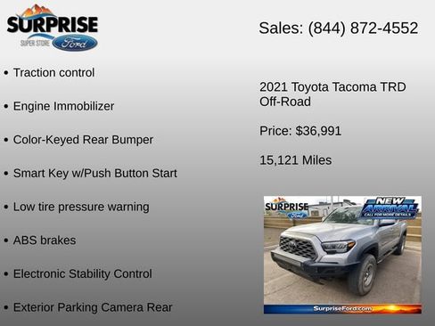 Used 2021 Toyota Tacoma TRD Off-Road w/ Technology Package RWD image 15