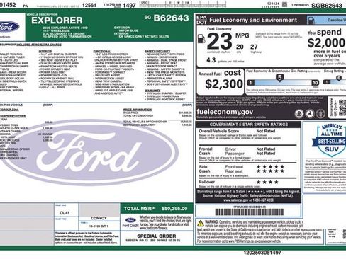 Used 2025 Ford Explorer Active w/ Active Comfort Package AWD/4WD image 39