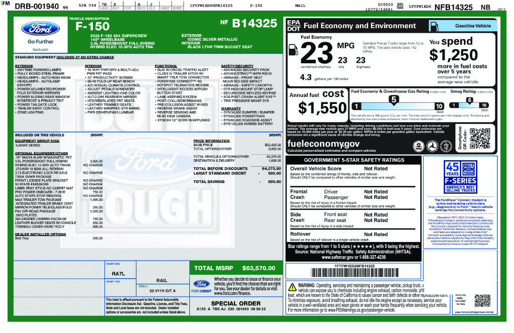 Certified 2022 Ford F150 Lariat w/ Max Trailer Tow Package AWD/4WD image 33