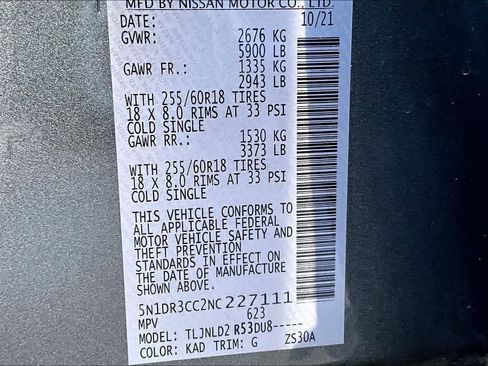 Used 2022 Nissan Pathfinder SL w/ Lighting Package (N92) image 30