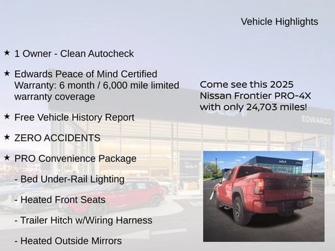 Used 2025 Nissan Frontier PRO-4X w/ Pro Convenience Package AWD/4WD image 11