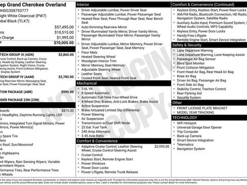 New 2025 Jeep Grand Cherokee Overland w/ Adv Protech Group III AWD/4WD image 6