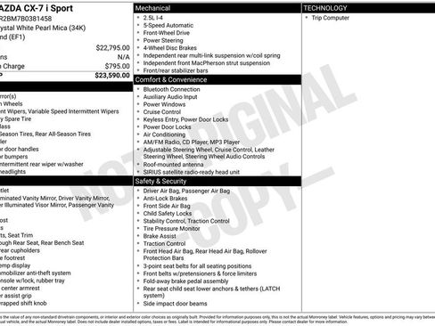Used 2011 MAZDA CX-7 i Sport image 4