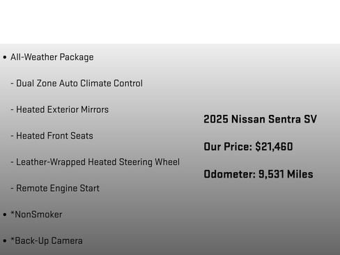 Used 2025 Nissan Sentra SV w/ All-Weather Package FWD image 6