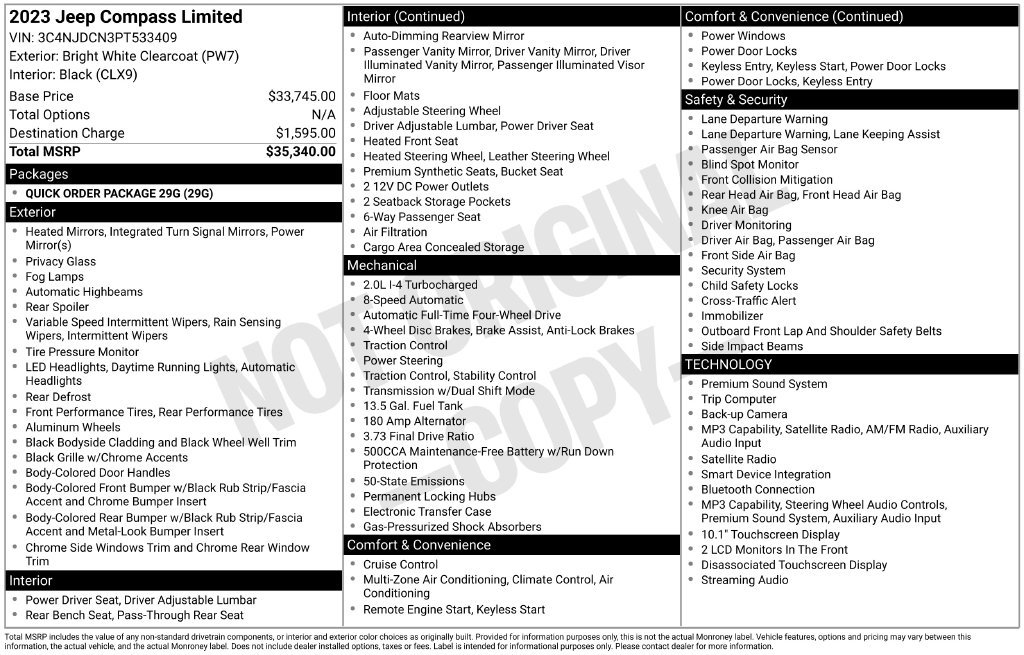 Used 2023 Jeep Compass Limited AWD/4WD image 3