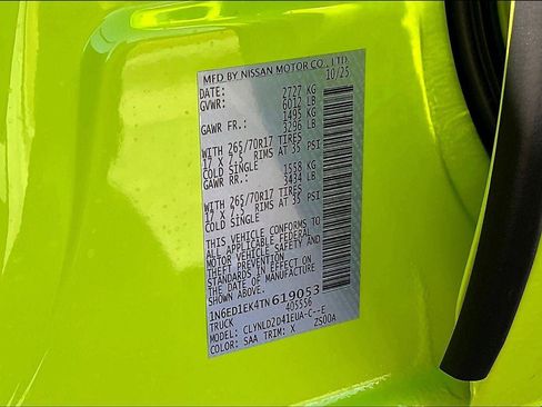 New 2026 Nissan Frontier PRO-4X w/ Pro-4x Convenience Package image 14