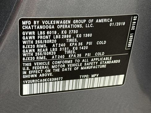 Used 2019 Volkswagen Atlas SE w/ Towing Package image 34