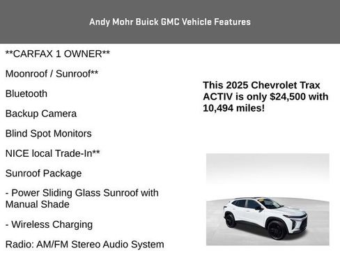 Used 2025 Chevrolet Trax ACTIV w/ Sunroof Package FWD image 4
