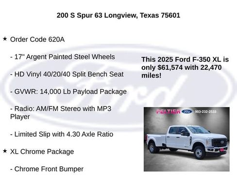 Used 2025 Ford F350 XL w/ XL Chrome Package AWD/4WD image 5