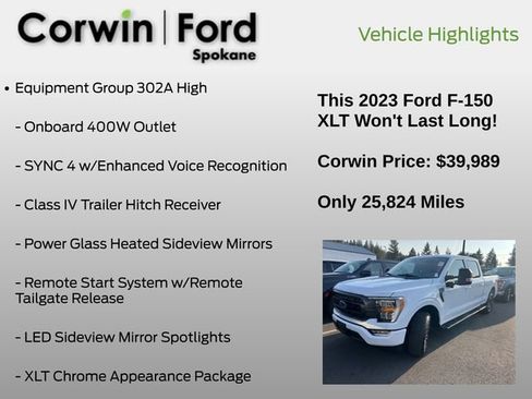 Used 2023 Ford F150 XLT w/ Equipment Group 302A High AWD/4WD image 6