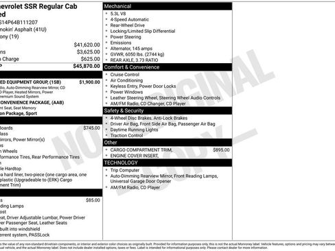 Used 2004 Chevrolet SSR w/ Preferred Equipment Group RWD image 1