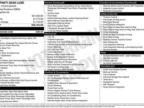 Certified 2023 INFINITI QX60 Luxe w/ Cargo Package AWD/4WD image 34
