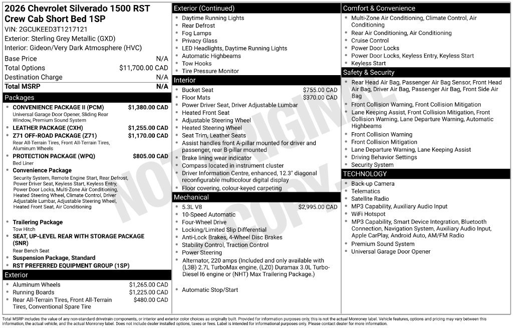 New 2026 Chevrolet Silverado 1500 RST w/ Convenience Package II AWD/4WD image 32