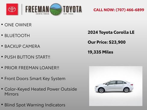 Used 2024 Toyota Corolla LE w/ LE Convenience Package FWD image 9