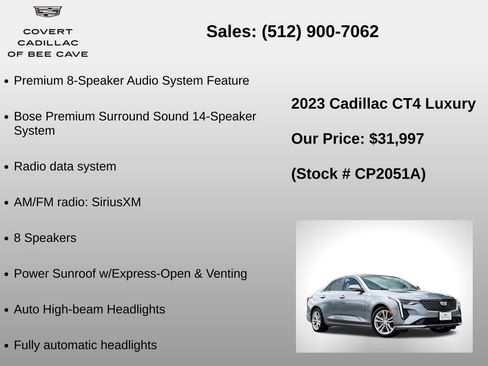 Used 2023 Cadillac CT4 Luxury w/ Sun And Sound Package image 18