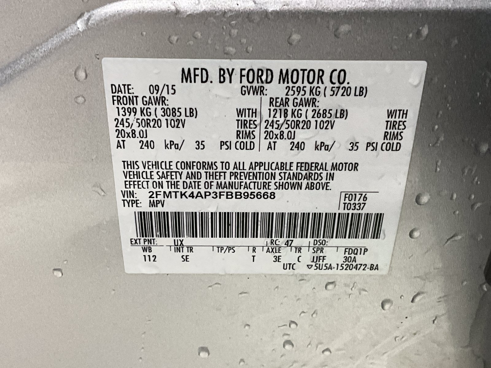 Used 2015 Ford Edge Sport w/ Equipment Group 401A AWD/4WD image 32