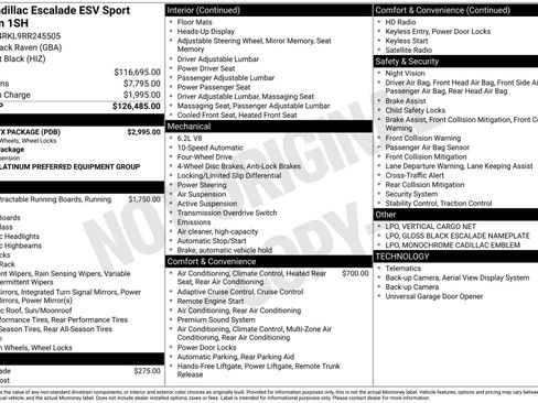 Used 2024 Cadillac Escalade ESV Sport Platinum w/ LPO, ONYX Package image 17