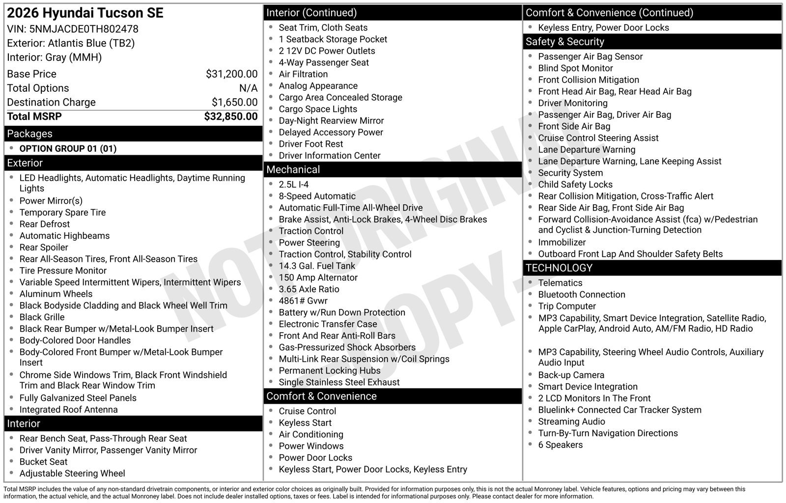New 2026 Hyundai Tucson SE AWD/4WD image 27