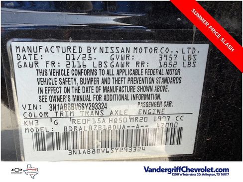 Used 2025 Nissan Sentra S FWD image 29