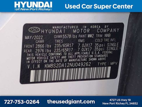 Used 2022 Hyundai Santa Fe Blue w/ Cargo Package AWD/4WD image 30
