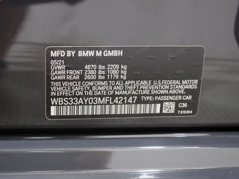 Used 2021 BMW M3 Competition w/ Executive Package RWD image 49