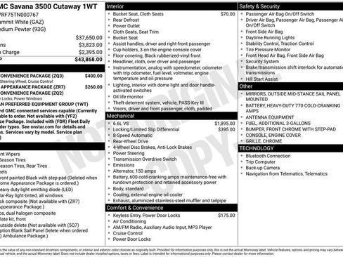 New 2026 GMC Savana 3500 w/ Power Convenience Package RWD image 28