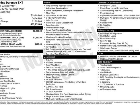 Used 2017 Dodge Durango SXT w/ Quick Order Package 23B RWD image 9