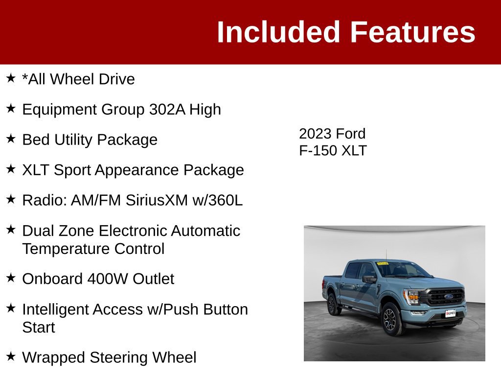 Used 2023 Ford F150 XLT w/ Equipment Group 302A High AWD/4WD image 3