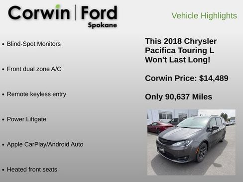 Used 2018 Chrysler Pacifica Touring-L w/ S Appearance Package FWD image 6