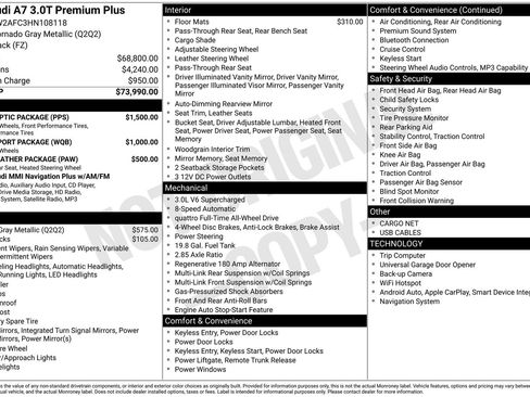 Used 2017 Audi A7 3.0T Premium Plus w/ Black Optic Package image 4