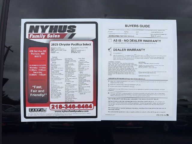 Used 2025 Chrysler Pacifica Select FWD image 57
