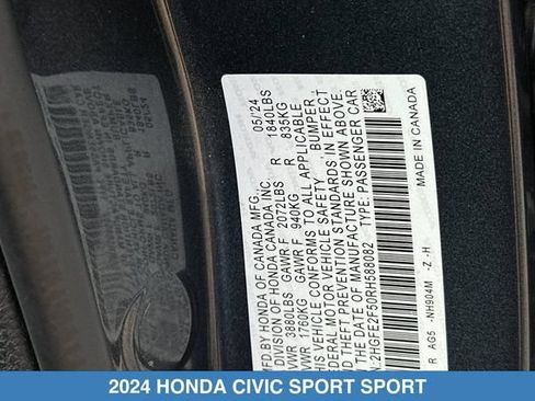 Certified 2024 Honda Civic Sport image 31