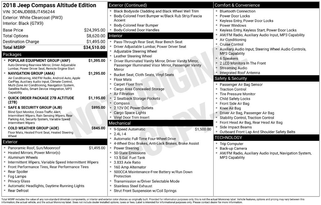 Used 2018 Jeep Compass Latitude w/ Popular Equipment Group AWD/4WD image 3