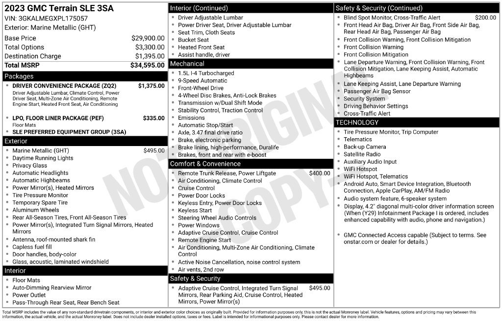 Used 2023 GMC Terrain SLE w/ Driver Convenience Package FWD image 32