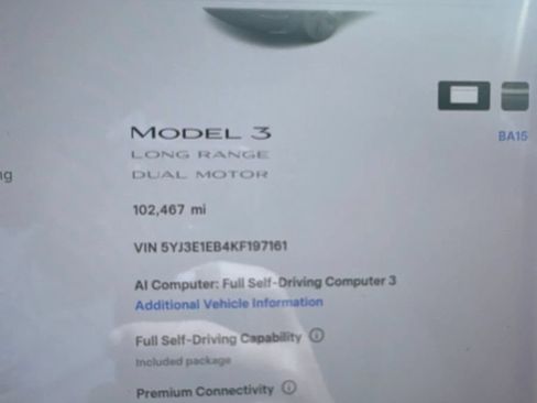 Used 2019 Tesla Model 3 Long Range AWD/4WD image 3
