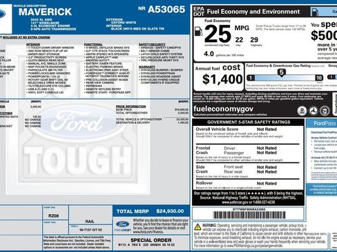 Used 2022 Ford Maverick XL w/ Equipment Group 100A Standard image 8