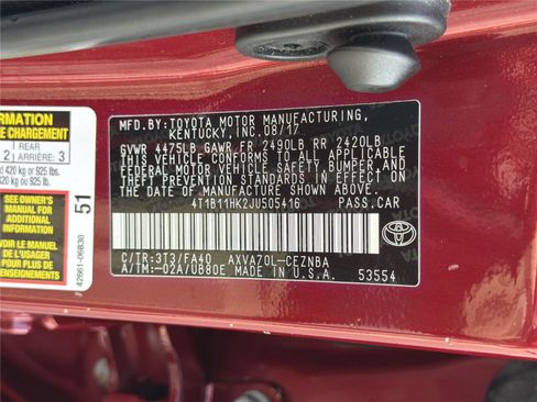 Used 2018 Toyota Camry LE FWD image 31