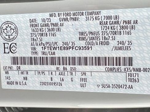 Used 2023 Ford F150 Tremor w/ Equipment Group 402A High image 62