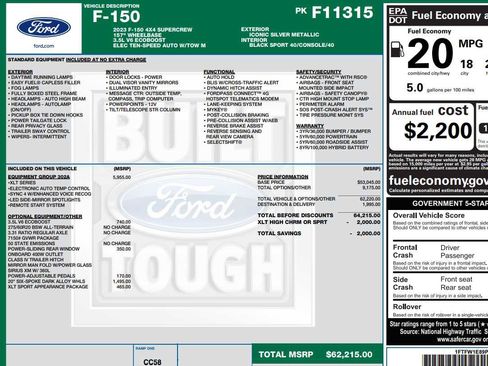 Used 2023 Ford F150 XLT w/ Equipment Group 302A High AWD/4WD image 2