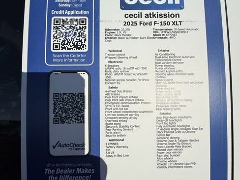 Used 2025 Ford F150 XLT w/ Equipment Group 301A Standard image 19