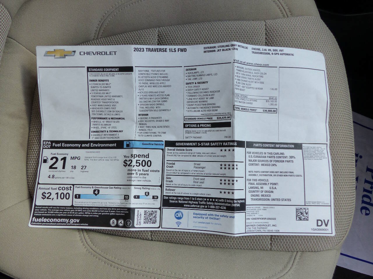 Used 2023 Chevrolet Traverse LS w/ Safety Package FWD image 49