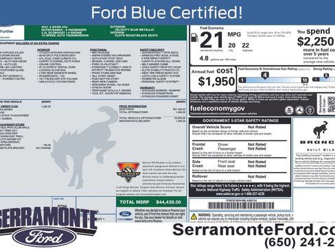 Used 2021 Ford Bronco Outer Banks AWD/4WD image 13