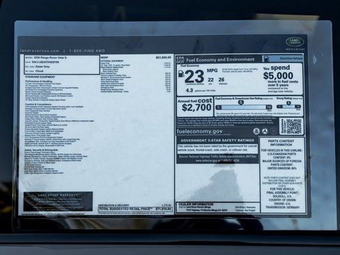 New 2026 Land Rover Range Rover Velar S image 32